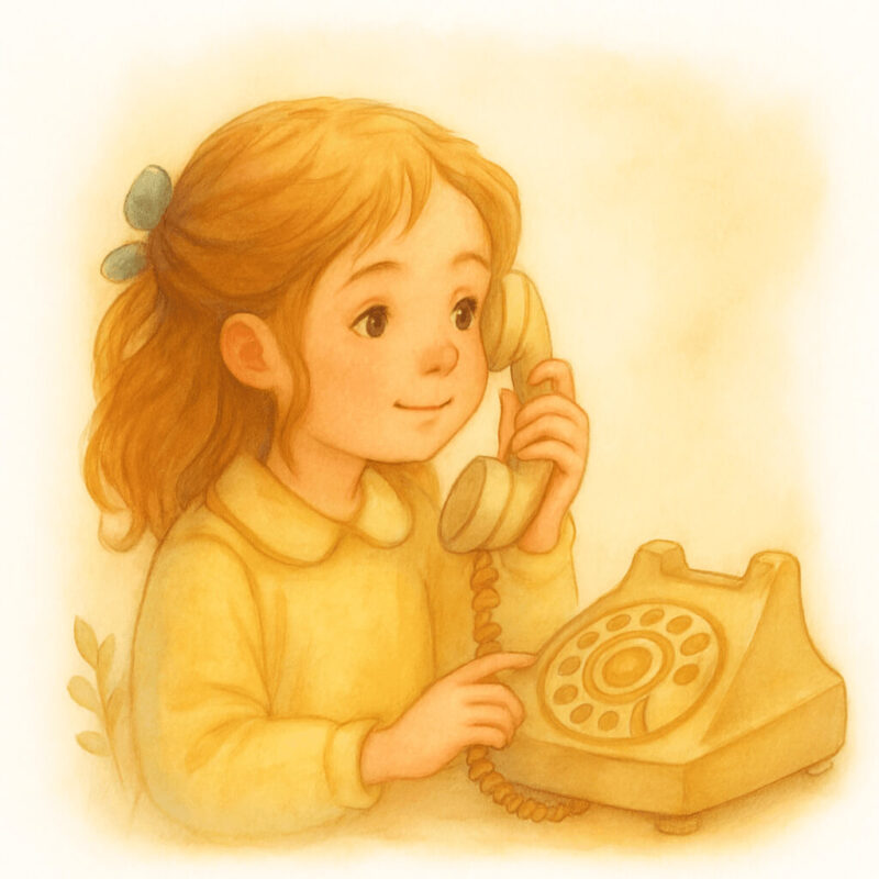 Dziewczynka odbiera telefon