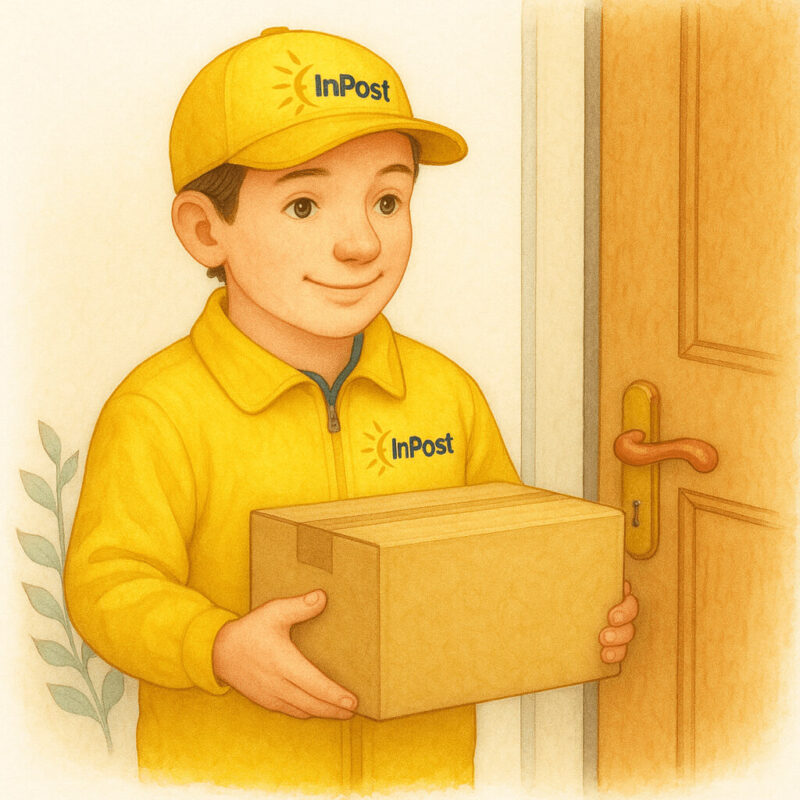 Kurier InPost dostarcza paczkę